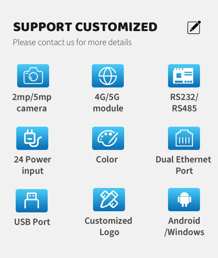 7mm Open Frame / Embedded 10 12 15 17 19 22 Inch 1024*768 Waterproof IP65 Touch Screen Industrial Panel All in One PC